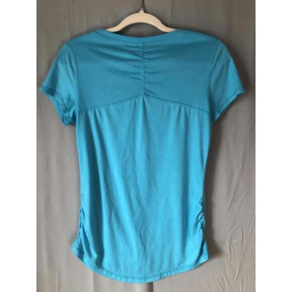 Athletic Works Blue Short Sleeve Shirt Gathers on each Side sz M - Picture 1 of 2